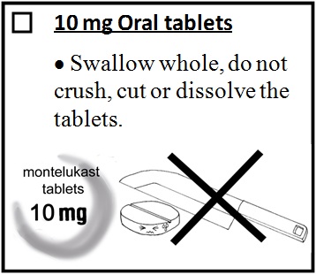 Dosage instructions for 10mg Montelukast oral tablets