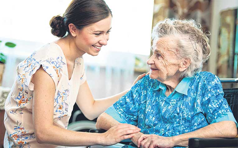 with a person with aphasia, make eye contact and ensure that you have her attention before speaking.