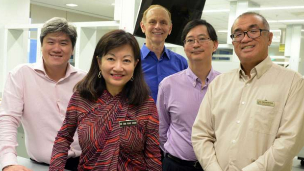  ​​The researchers from the SingHealth Duke-NUS Academic Medical Centre (from far left) Dr Ong Kong Wee, Professor Tan Puay Hoon, Professor Steven Rozen, Professor Patrick Tan and Professor Teh Bin Tean. ST PHOTO AZIZ HUSSIN 